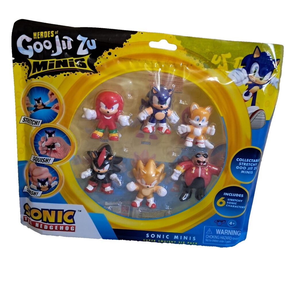 Heroes Of Goo Jit Zu Sonic the Hedgehog minis 6 Pack Collectible Stretchy Figure